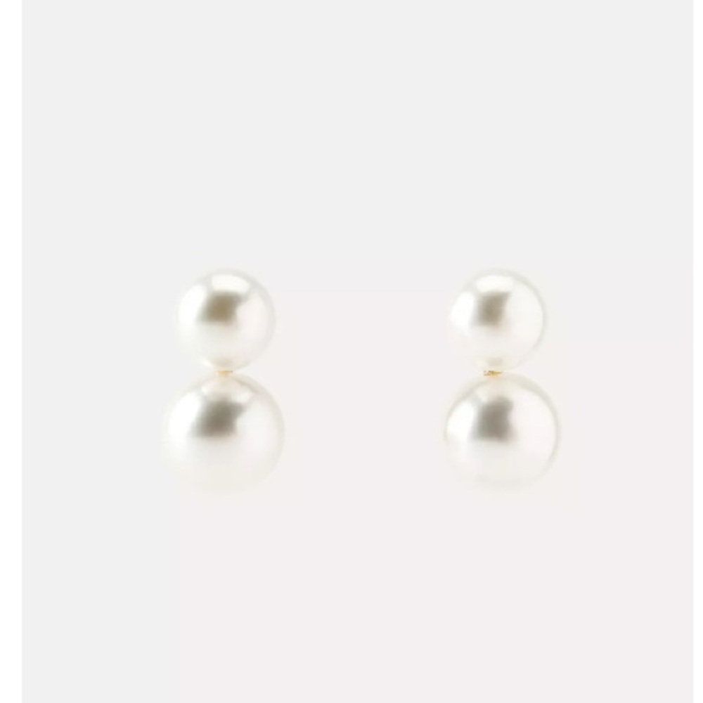 Zara White Pearl Stud Earrings